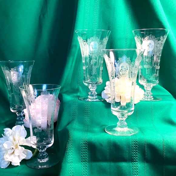 5 - Ice Tea Glasses Minuet by Heisey - Picture 1 of 8